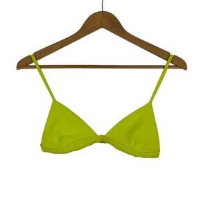 MIGA Women’s Size Small Solid Lime Green Ally Triangle Style UPF 50 Bikini Top